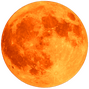 the moon, orange from a lunar eclipse
